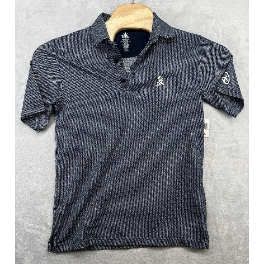 Disney Parks Polo Shirt Blue Mickey Mouse Cotton Blend Men's‎ Size S NWT